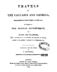 Travels in the Caucasus and Georgia in the Years 1807 and 1808