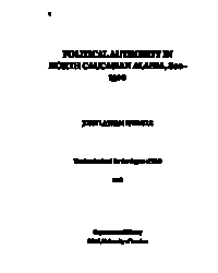 Political Authority in North Caucasian Alania, 800-1300