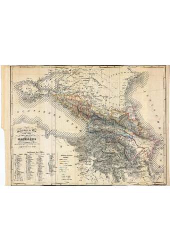 General Karte der Krim und der Länder im Süden und Norden des Kaukasus